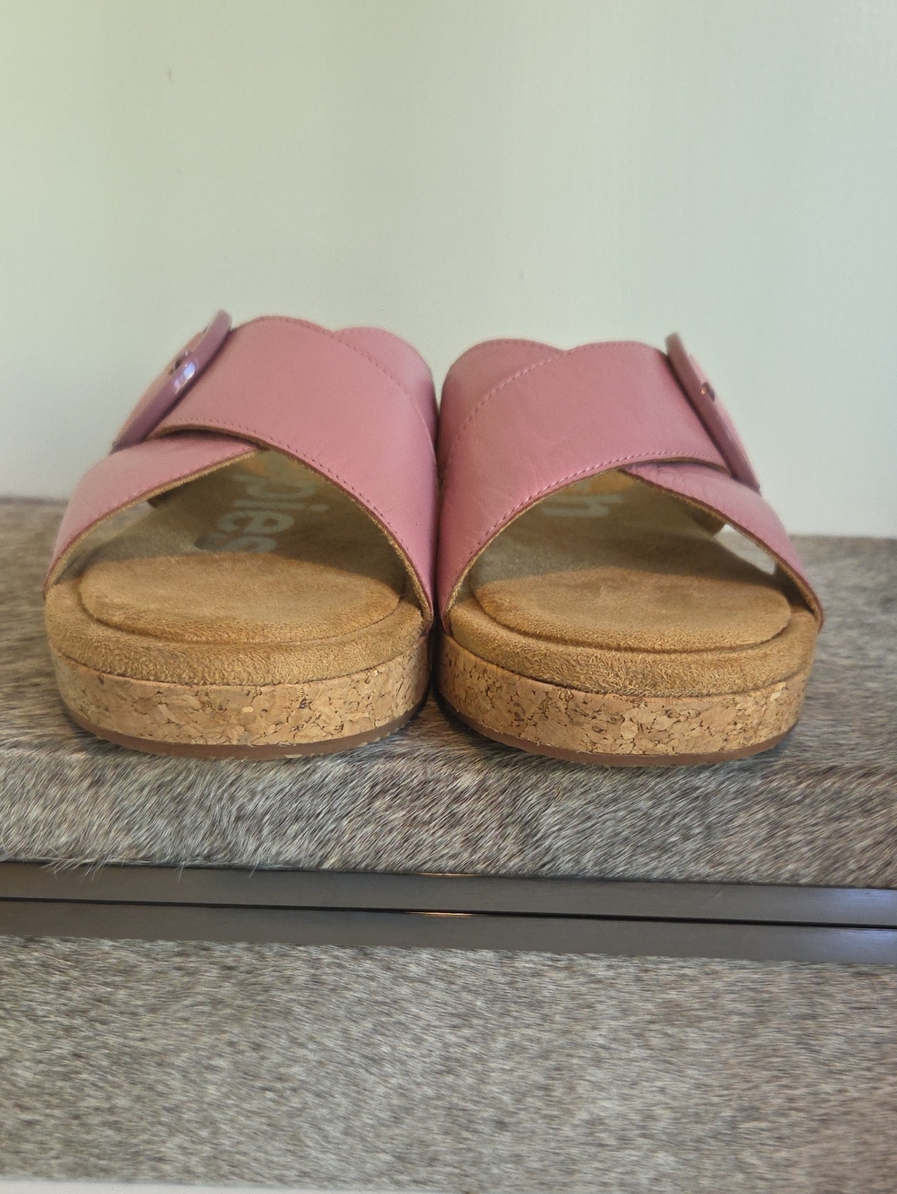 HUSH PUPPIES Women's Pink Crisscross Platform Mule SLIDES - Picture 5 of 6